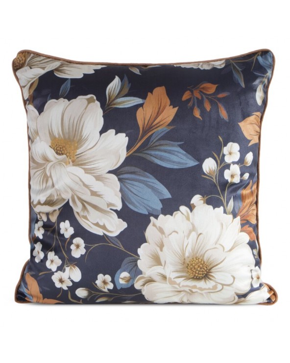 Poszewka velvet 45x45 Fiora 1 granatowa/beżowa Eurofirany