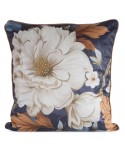 Poszewka velvet 45x45 Fiora 2 granatowa/beżowa Eurofirany