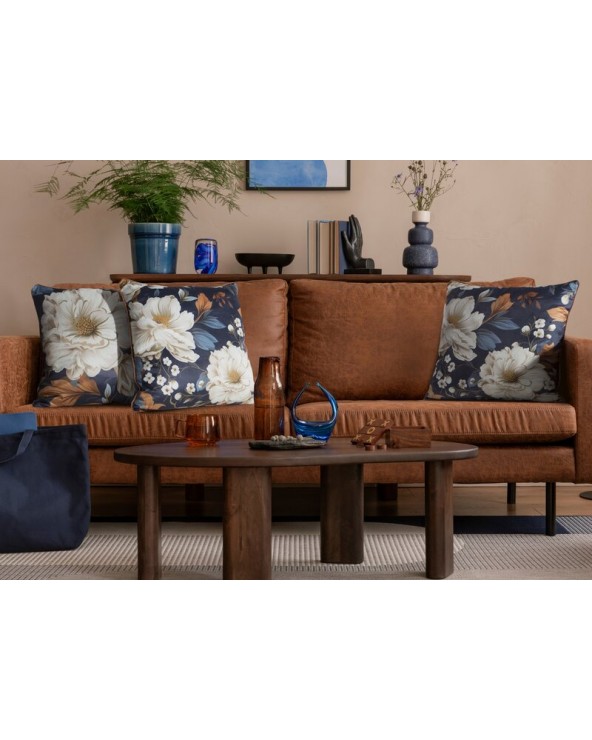 Poszewka velvet 45x45 Fiora 2 granatowa/beżowa Eurofirany