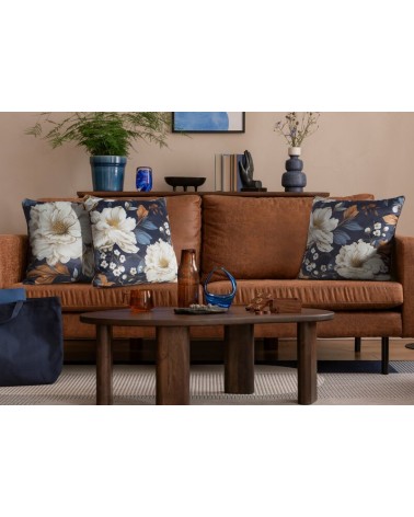 Poszewka velvet 45x45 Fiora 2 granatowa/beżowa Eurofirany