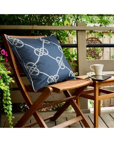 Poszewka ogrodowa 45x45 Garden 15A granatowa/biała Eurofirany