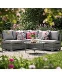 Poszewka ogrodowa 45x45 Garden 30A biała/różowa Eurofirany