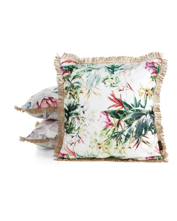 Poszewka ogrodowa 45x45 Garden 31B biała/zielona Eurofirany