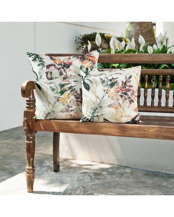 Poszewka ogrodowa 45x45 Garden 2 biała/zielona Eurofirany