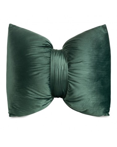 Poduszka dekoracyjna velvet 45x55 Kokarda ciemnozielona Eurofirany