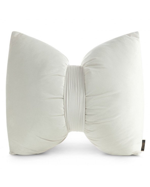 Poduszka dekoracyjna velvet 45x55 Kokarda kremowa Eurofirany