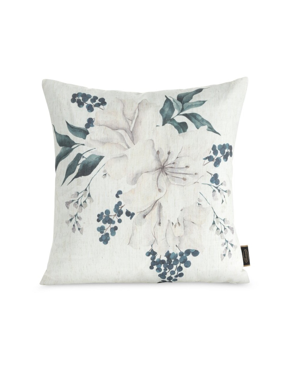 Poszewka płócienna 45x45 Len 52 beżowa/zielona Eurofirany