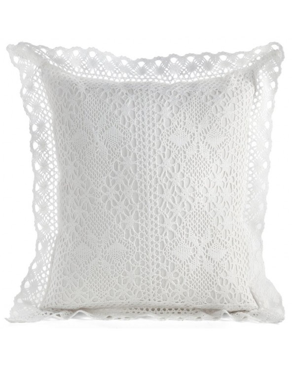 Poszewka ażurowa koronka 40x40 Megan biała Eurofirany