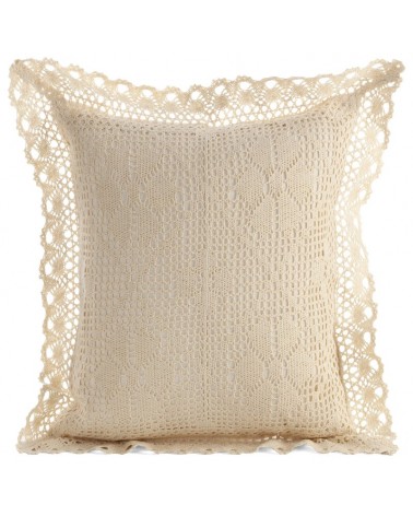 Poszewka ażurowa koronka 40x40 Mirella jasnobeżowa Eurofirany