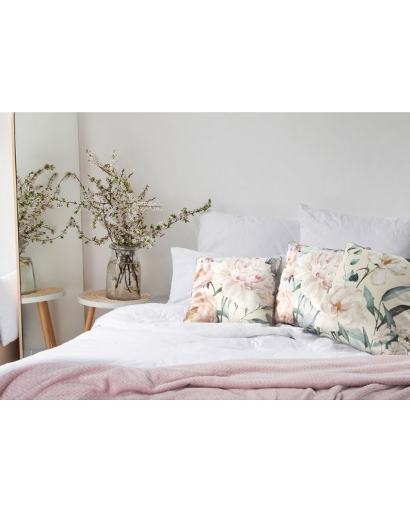 Poszewka velvet 45x45 Rosita 2 kremowa/różowa Eurofirany