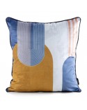 Poszewka velvet 45x45 Velvet 164 niebieska/musztardowa Eurofirany