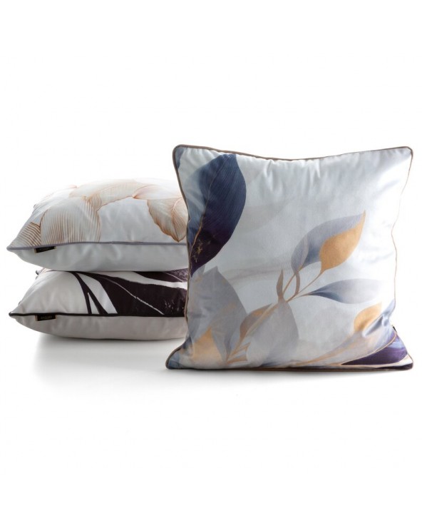 Poszewka velvet 45x45 Velvet 173 biała/złota Eurofirany
