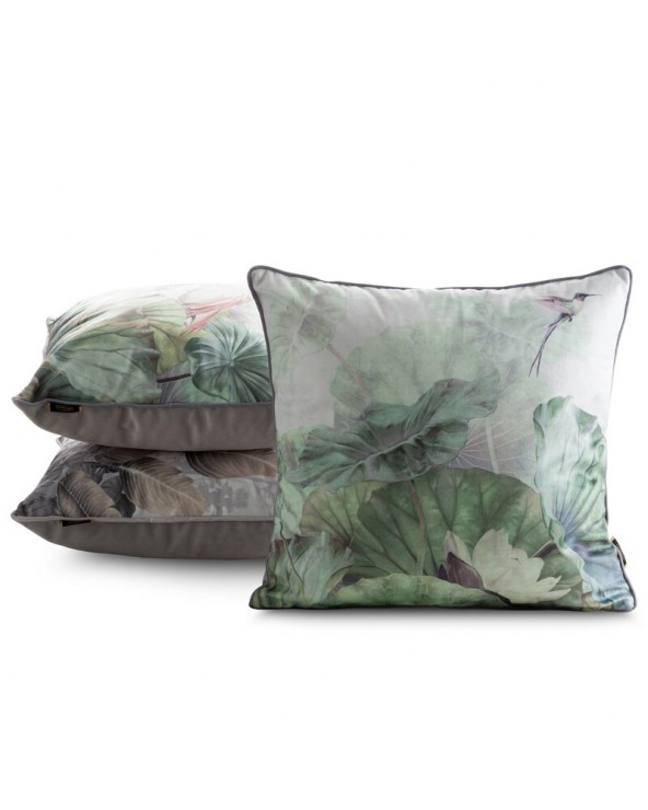 Poszewka velvet 45x45 Velvet 194 zielona/srebrna Eurofirany