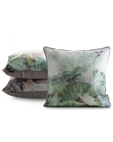 Poszewka velvet 45x45 Velvet 194 zielona/srebrna Eurofirany