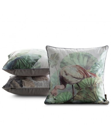 Poszewka velvet 45x45 Velvet 195 zielona/pudrowa Eurofirany