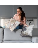 Poszewka velvet 45x45 Velvet 196 beżowa/stalowa Eurofirany