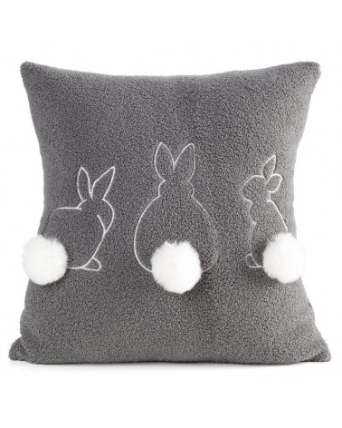 Poszewka wielkanocna 45x45 Wiosna 36 stalowa/biała Eurofirany