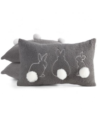 Poszewka wielkanocna 45x45 Wiosna 36 stalowa/biała Eurofirany