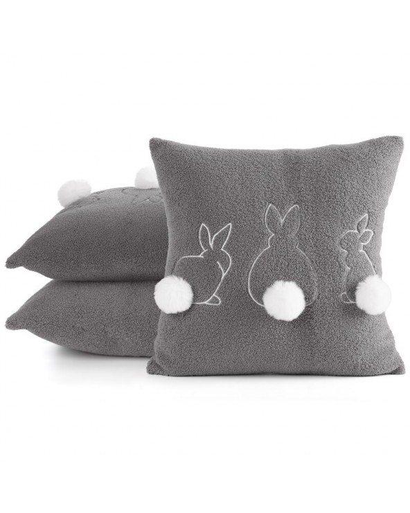 Poszewka wielkanocna 45x45 Wiosna 36 stalowa/biała Eurofirany