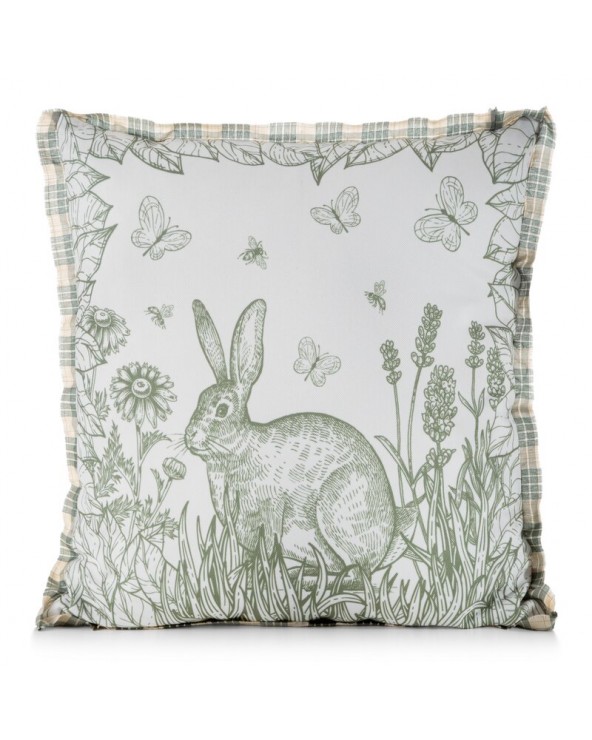 Poszewka wielkanocna 45x45 Wiosna 61 kremowa/zielona Eurofirany