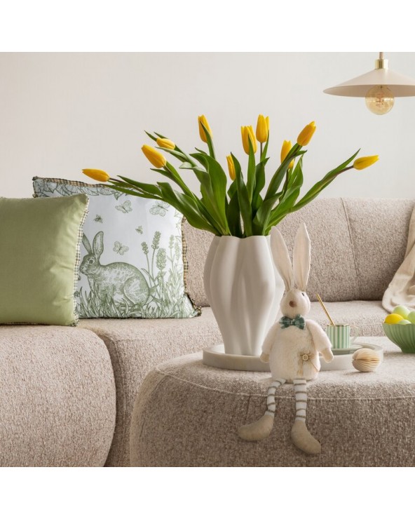 Poszewka wielkanocna 45x45 Wiosna 61 kremowa/zielona Eurofirany