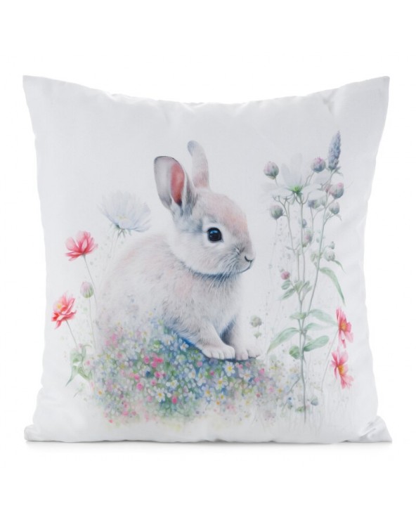 Poszewka wielkanocna 45x45 Wiosna 63 biała/zielona Eurofirany