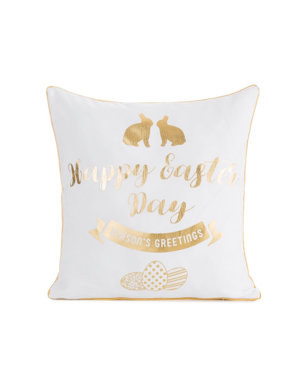 Poszewka wielkanocna 45x45 Wiosna 65 biała/złota Eurofirany