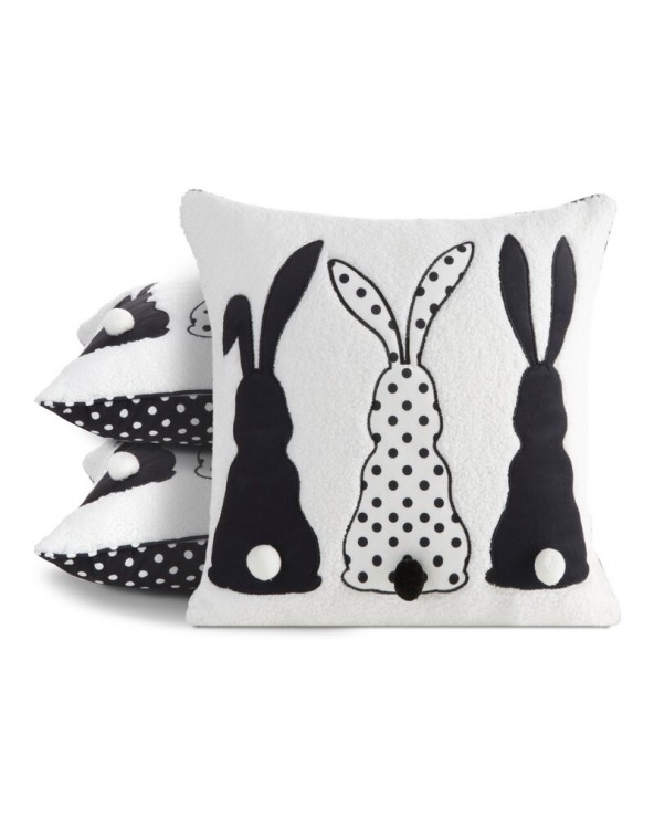 Poszewka wielkanocna 45x45 Wiosna czarna 4 Eurofirany