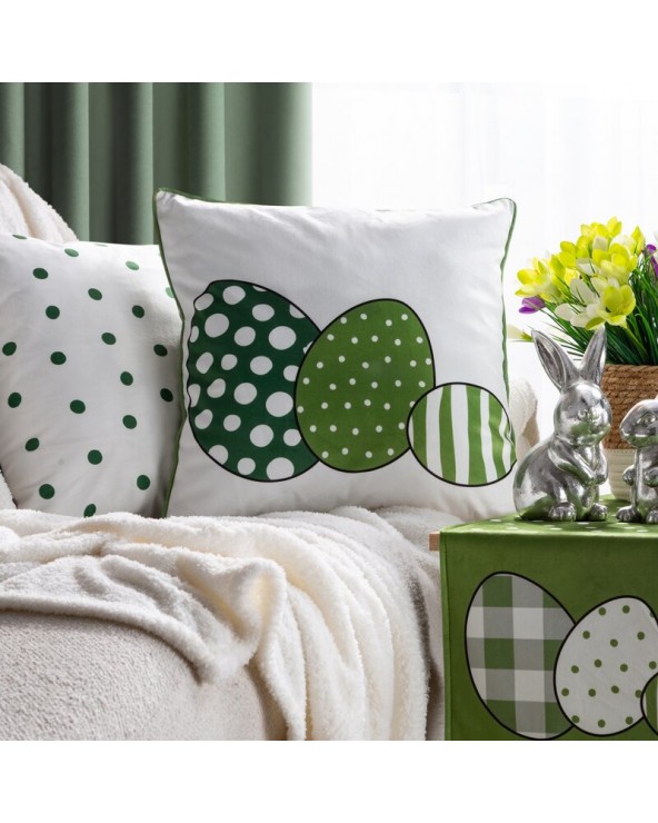 Poszewka wielkanocna velvet 45x45 Wiosna zielona 3 Eurofirany