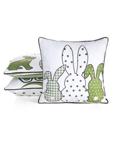 Poszewka wielkanocna velvet 45x45 Wiosna zielona 4 Eurofirany