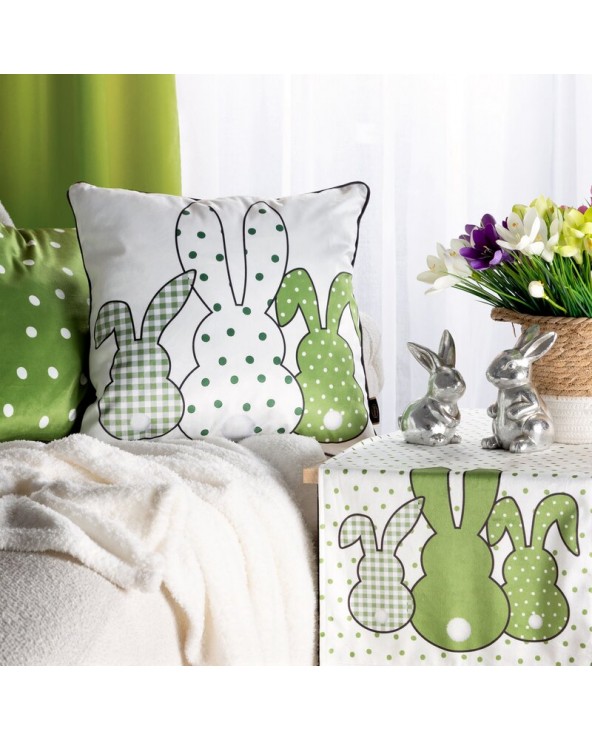 Poszewka wielkanocna velvet 45x45 Wiosna zielona 4 Eurofirany