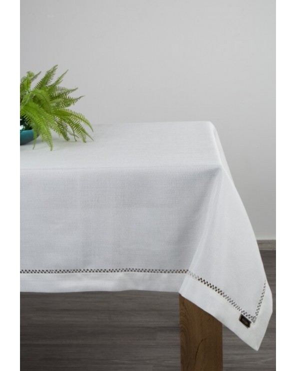 Obrus z mereżką 145x350 Emily biały Eurofirany