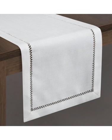 Bieżnik z mereżką 40x140 Emily biały Eurofirany