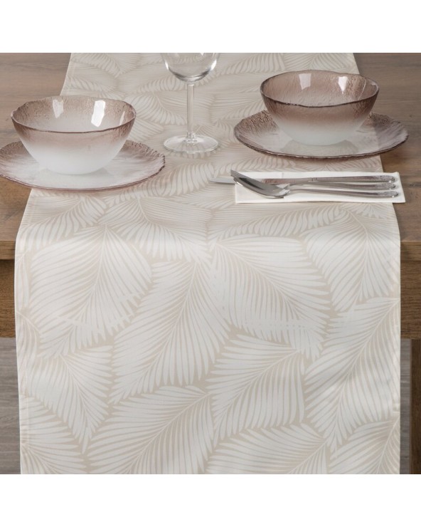 Bieżnik ogrodowy wodoodporny 40x140 Garden 11B beżowy/biały Eurofirany