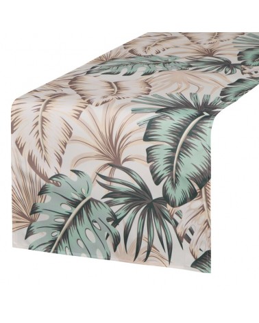 BIeżnik ogrodowy wodoodporny 40x140 Garden 13B kremowy/zielony Eurofirany