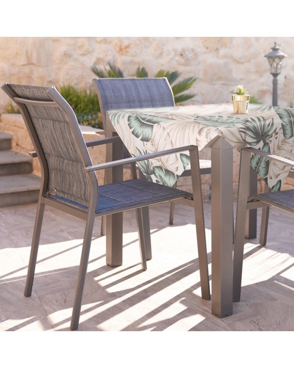 Obrus ogrodowy wodoodporny 85x85 Garden 13D kremowy/zielony Eurofirany