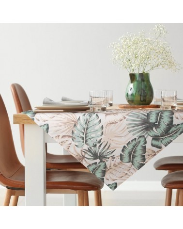 Obrus ogrodowy wodoodporny 85x85 Garden 13D kremowy/zielony Eurofirany