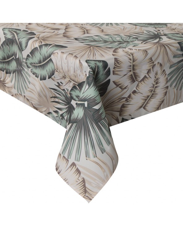 Obrus ogrodowy wodoodporny 140x220 Garden 13G kremowy/zielony Eurofirany