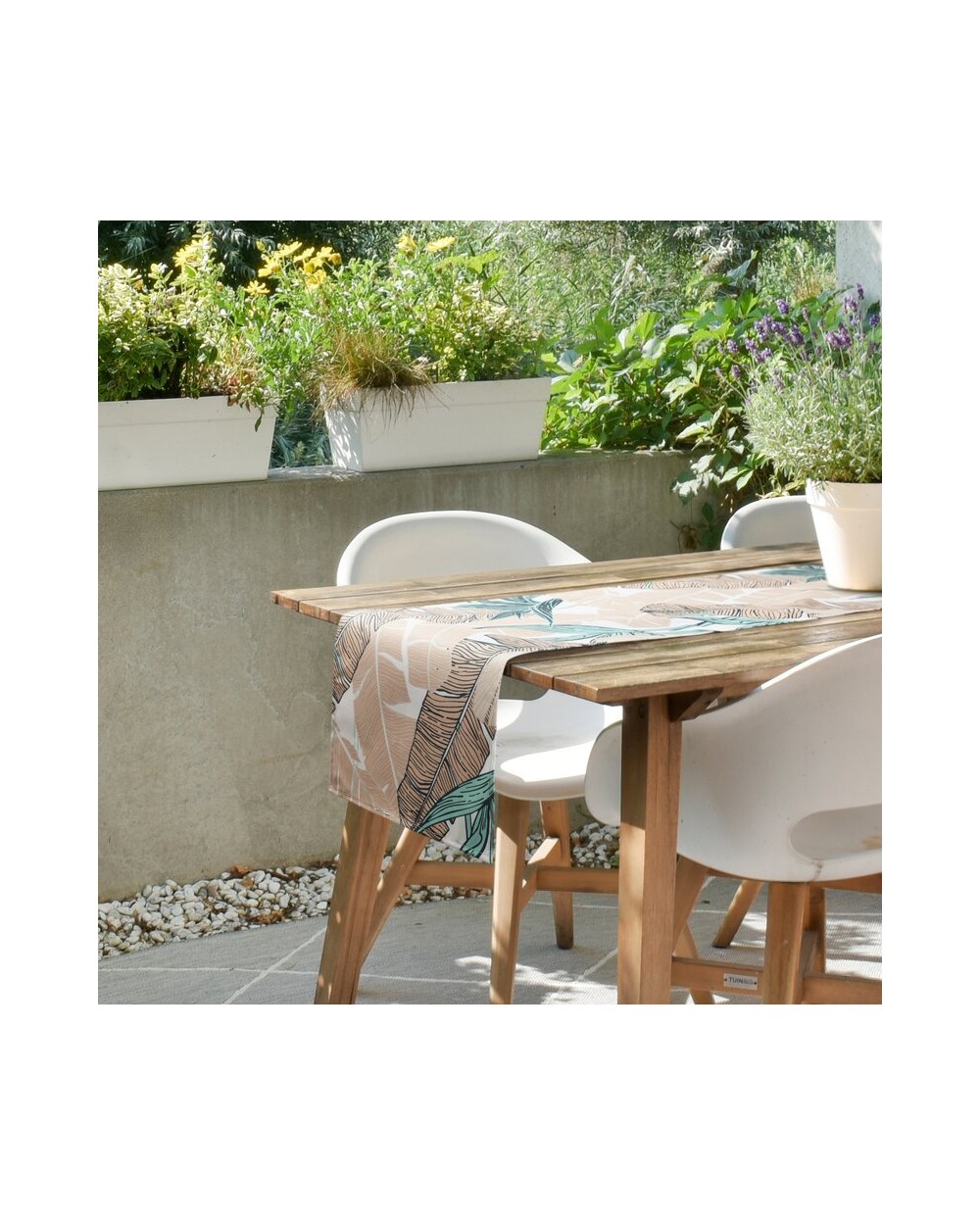 Bieżnik ogrodowy wodoodporny 40x140 Garden 14B miętowy/beżowy Eurofirany