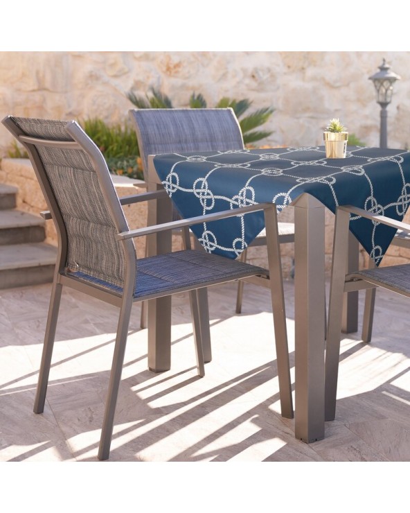 Obrus ogrodowy wodoodporny 85x85 Garden 15D granatowy/biały Eurofirany