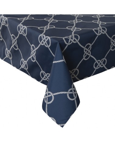 Obrus ogrodowy wodoodporny 140x220 Garden 15G granatowy/biały Eurofirany
