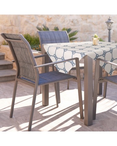 Obrus ogrodowy wodoodporny 85x85 Garden 17D biały/granatowy Eurofirany