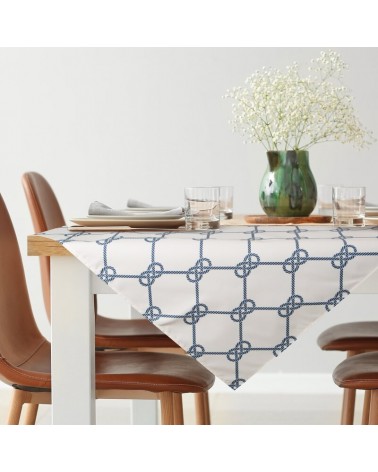 Obrus ogrodowy wodoodporny 85x85 Garden 17D biały/granatowy Eurofirany