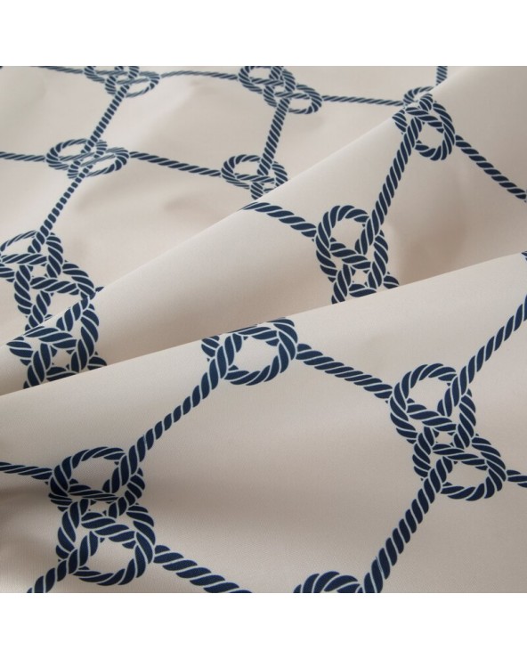 Obrus ogrodowy wodoodporny okrągły 150cm Garden 17E biały/granatowy Eurofirany