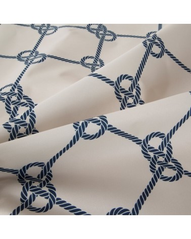 Obrus ogrodowy wodoodporny okrągły 150cm Garden 17E biały/granatowy Eurofirany