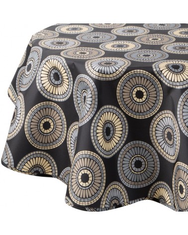 Obrus ogrodowy wodoodporny okrągły 150cm Garden 19E czarny/biały Eurofirany