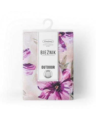 Bieżnik ogrodowy wodoodporny 40x180 Garden 29B kremowy/różowy Eurofirany