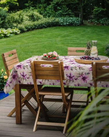 Obrus ogrodowy wodoodporny 85x85 Garden 29D kremowy/różowy Eurofirany