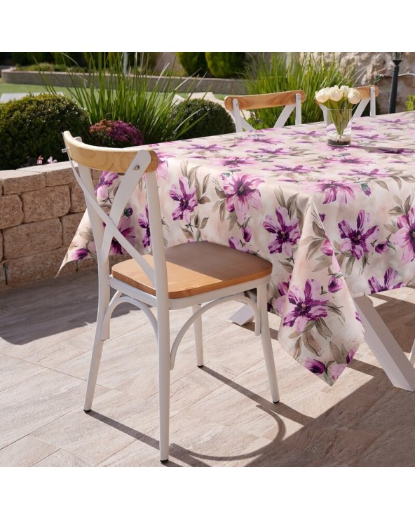 Obrus ogrodowy wodoodporny 140x220 Garden 29G kremowy/różowy Eurofirany