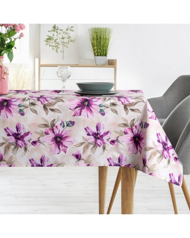 Obrus ogrodowy wodoodporny 140x220 Garden 29G kremowy/różowy Eurofirany